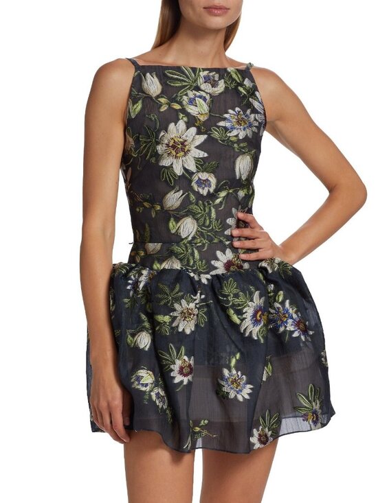 Oscar de la Renta Dresses & Skirts - $6550 Oscar De La Renta Women's Floral Embroidered Silk Blend Mini Dress Size 2